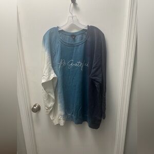 Torrid Blue and White Ombre Sweatshirt